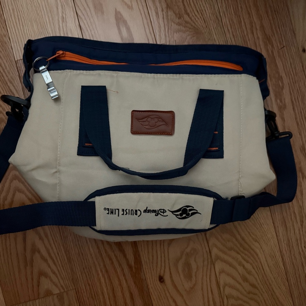 Disney Cruise Line Beige and Navy Cooler Bag